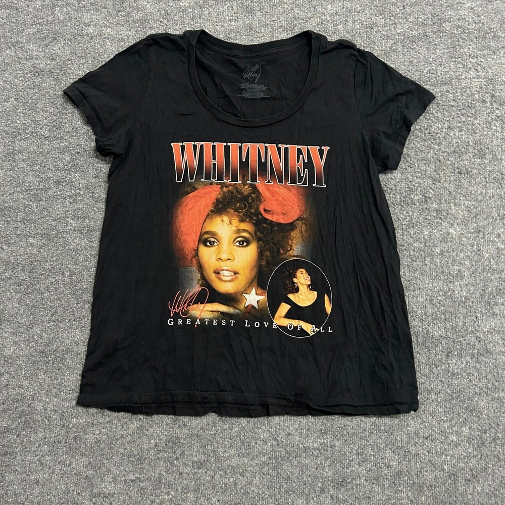 Torrid T-Shirt Womens Size 2 Black Whitney Houston Greatest Love Of All Graphic